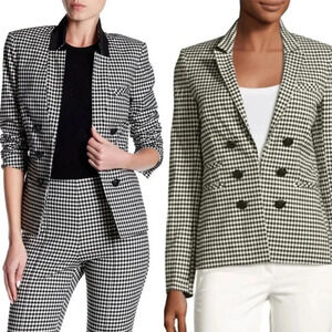 Veronica Beard Cottage Gingham black and white jacket size 10